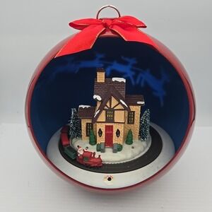 Eluceo Musical Motion Light Up Train Christmas Tabletop Ornament Projection 8"